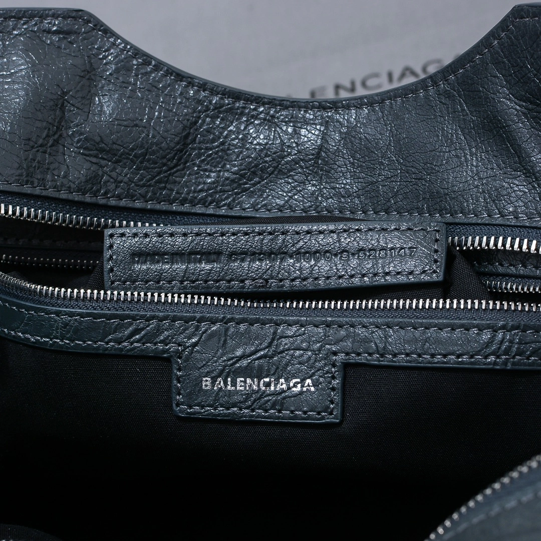 Compact Balenciaga Neo Cagole Gray Lambskin Motorcycle Bag 60946