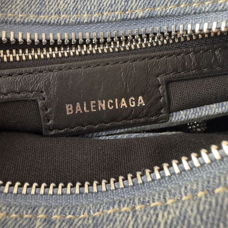 Balenciaga Neo Cagole Heart Mirror Denim Motorcycle Bag Resilient 78778