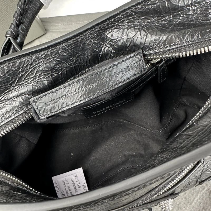 Balenciaga Neo Cagole Heart Mirror Motorcycle Bag in Black Crackle SportInspired 78784