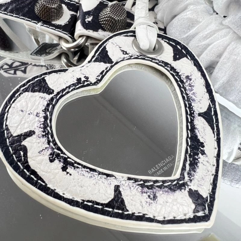 Balenciaga Neo Cagole Heart Mirror Motorcycle Bag EasyCare 78766