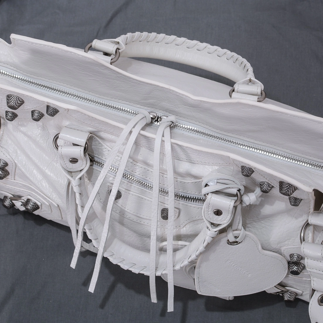 Balenciaga Neo Cagole Large White Motorcycle Bag SmartChoice 60991