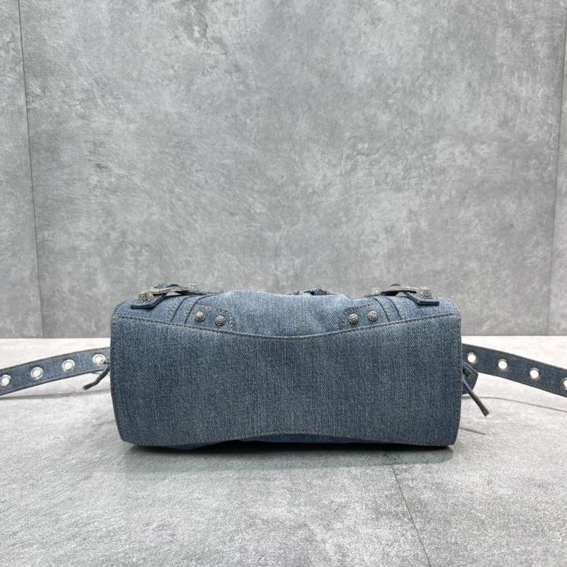 Balenciaga Neo Cagole Studded Denim Motorcycle Bag - Special Price NewStyle 72678