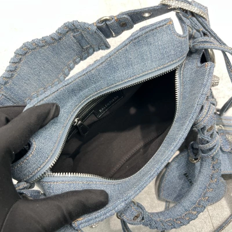 Balenciaga Neo Cagole Studded Denim Motorcycle Bag - Special Price NewStyle 72678
