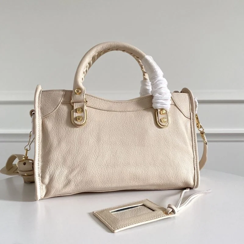 Balenciaga Off-White Goat Leather Motorcycle Bag with Studs UrbanChic 38302
