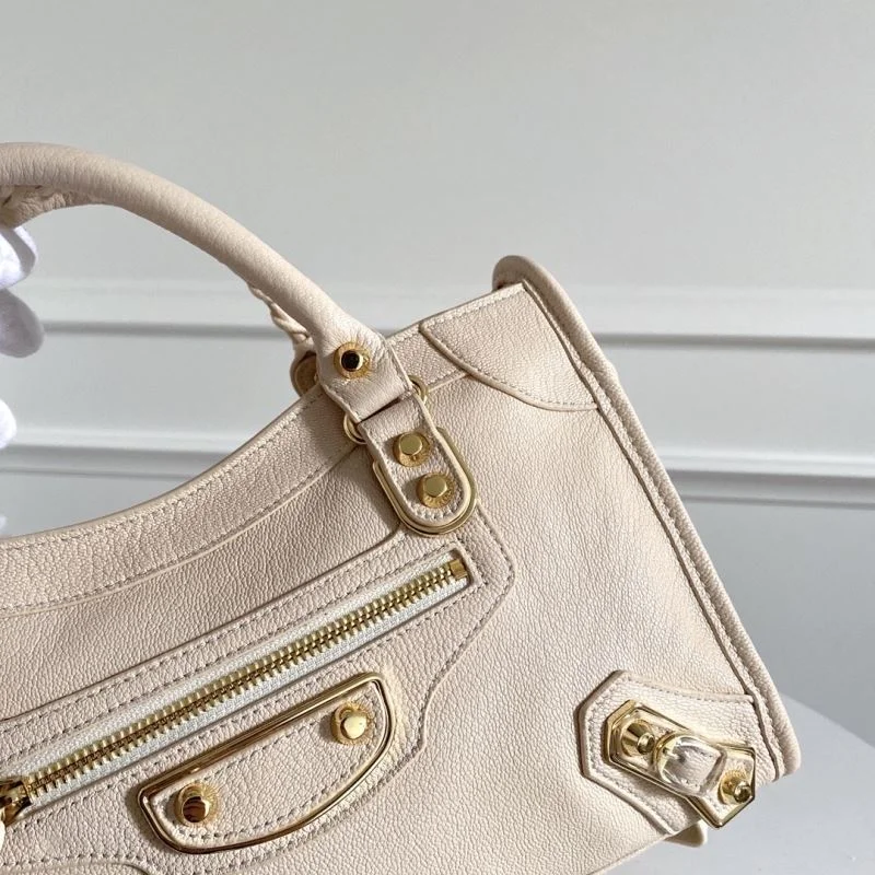 Balenciaga Off-White Goat Leather Motorcycle Bag with Studs UrbanChic 38302
