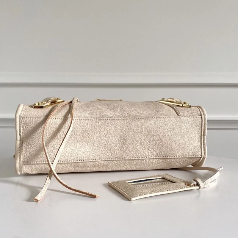 Balenciaga Off-White Goat Leather Motorcycle Bag with Studs UrbanChic 38302