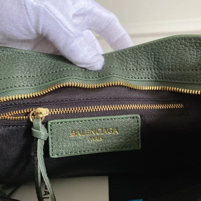 Tailored Balenciaga Olive Green Goatskin Motorcycle Bag with Gold Buckle 38319