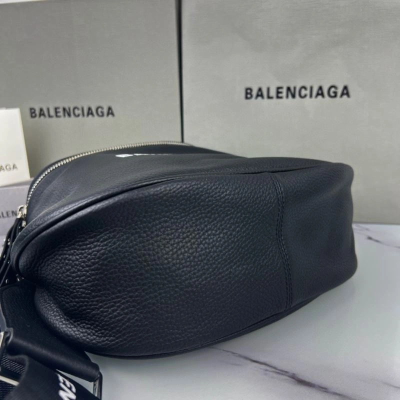Neat Balenciaga Oval Logo Crossbody Motorcycle Bag in Calfskin 75240