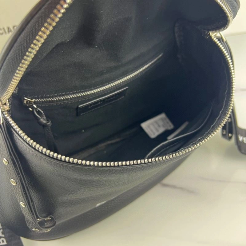 Neat Balenciaga Oval Logo Crossbody Motorcycle Bag in Calfskin 75240