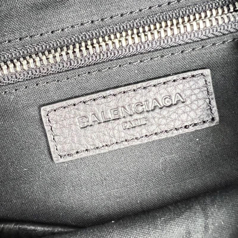 Neat Balenciaga Oval Logo Crossbody Motorcycle Bag in Calfskin 75240