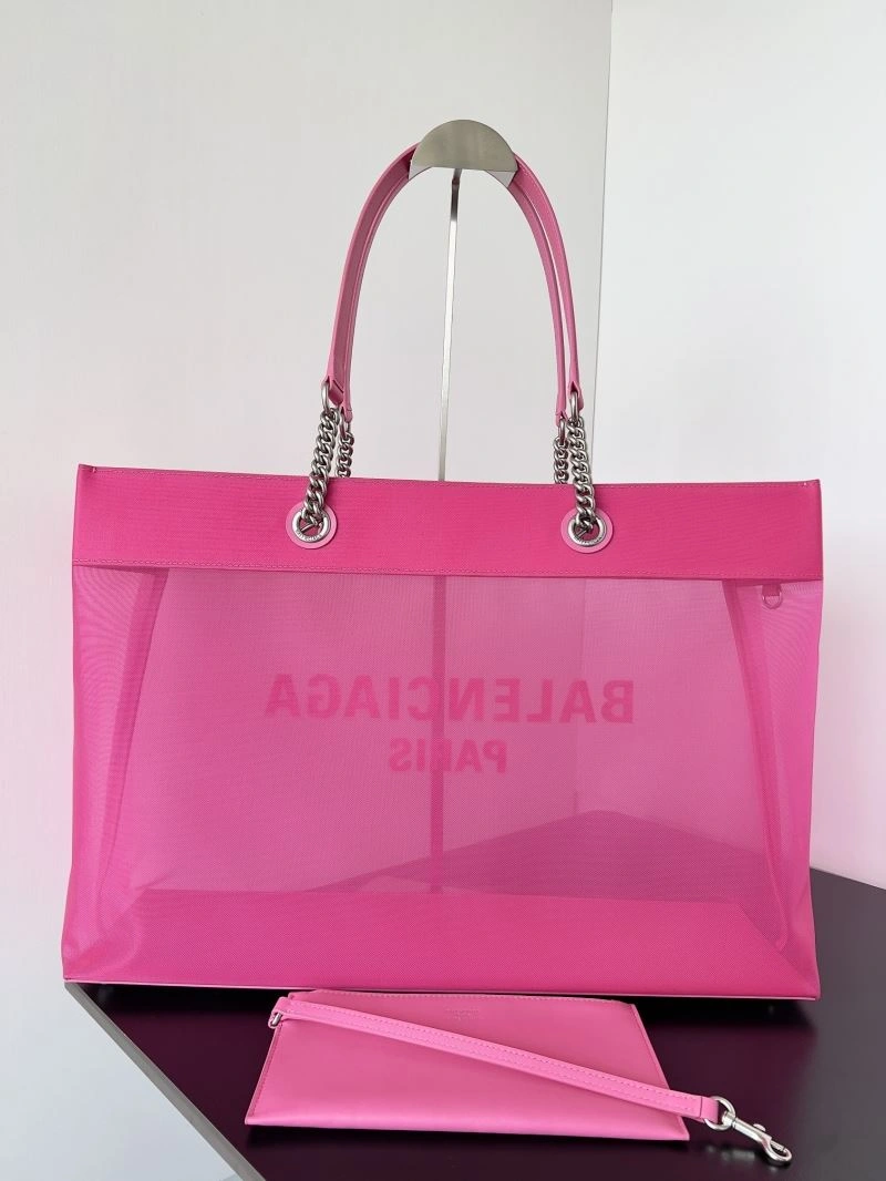 Efficient Balenciaga Paris Duty Free Mesh Tote Bag with Leather-Chain Strap 78579