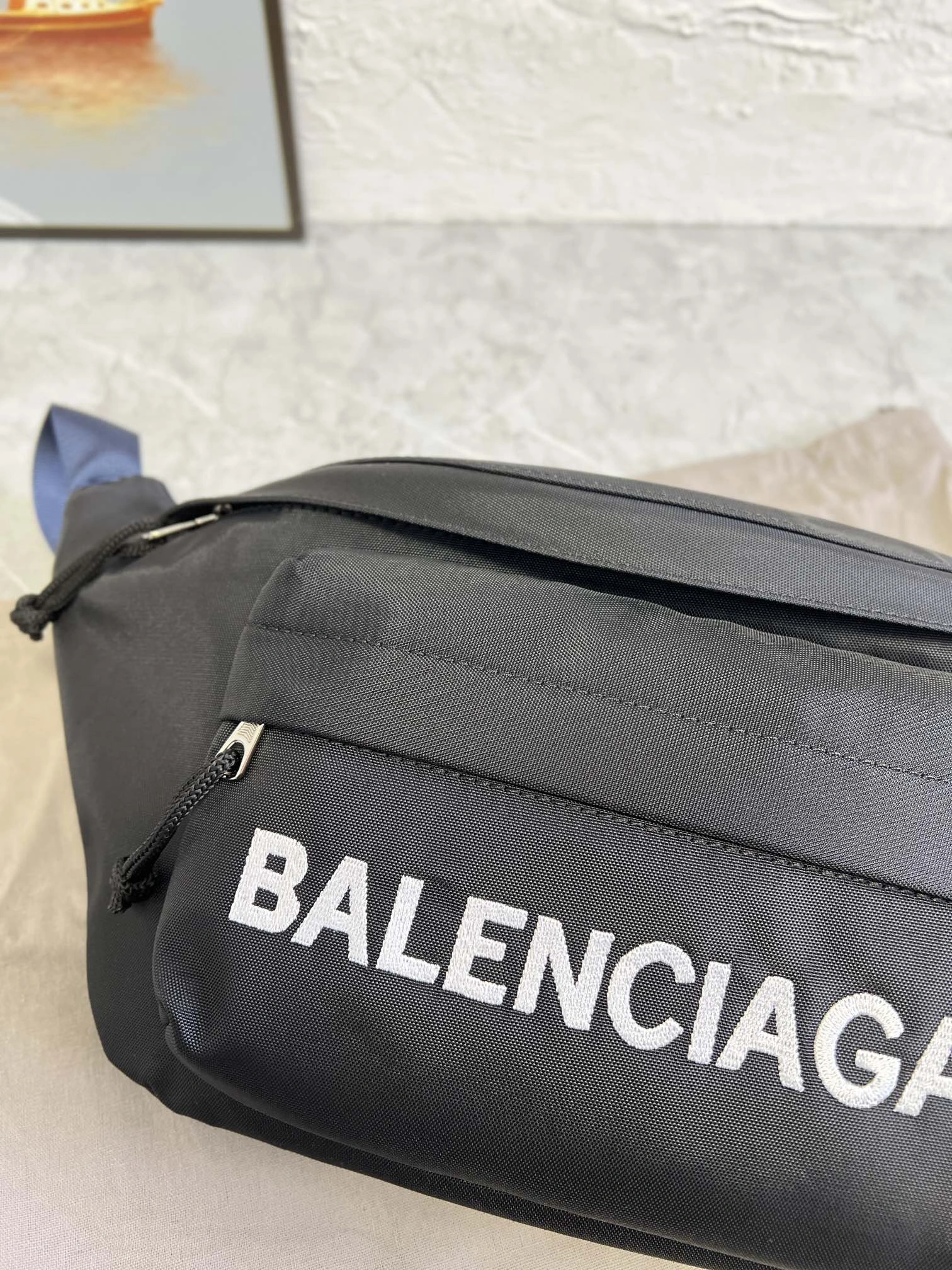 Balenciaga Paris Explorer Embroidered Waist Bag - Black StreetReady 60859
