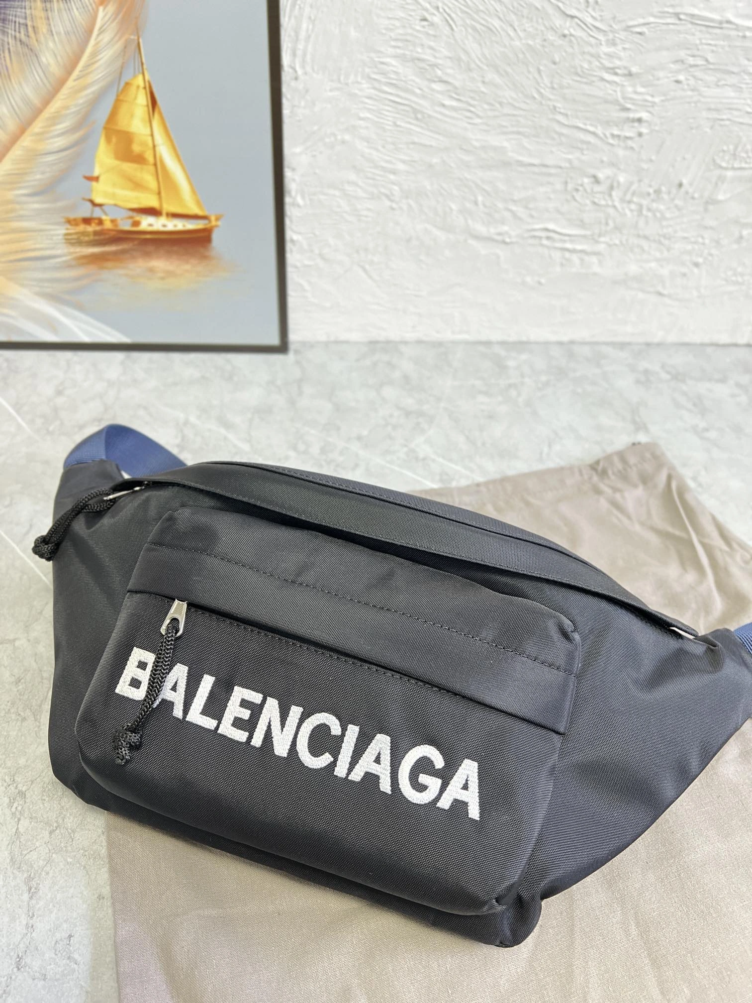 Balenciaga Paris Explorer Embroidered Waist Bag - Black StreetReady 60859