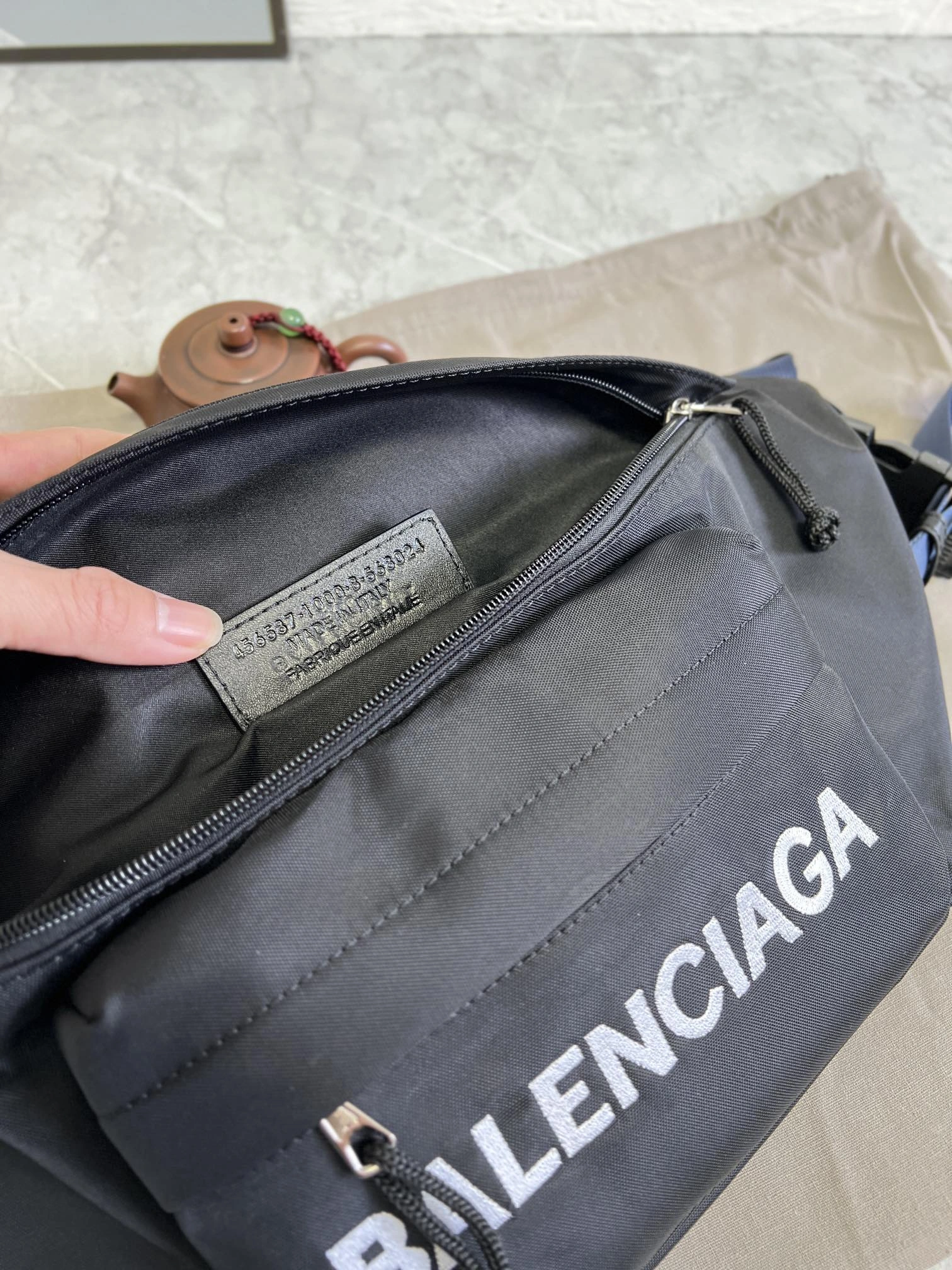 Balenciaga Paris Explorer Embroidered Waist Bag - Black StreetReady 60859