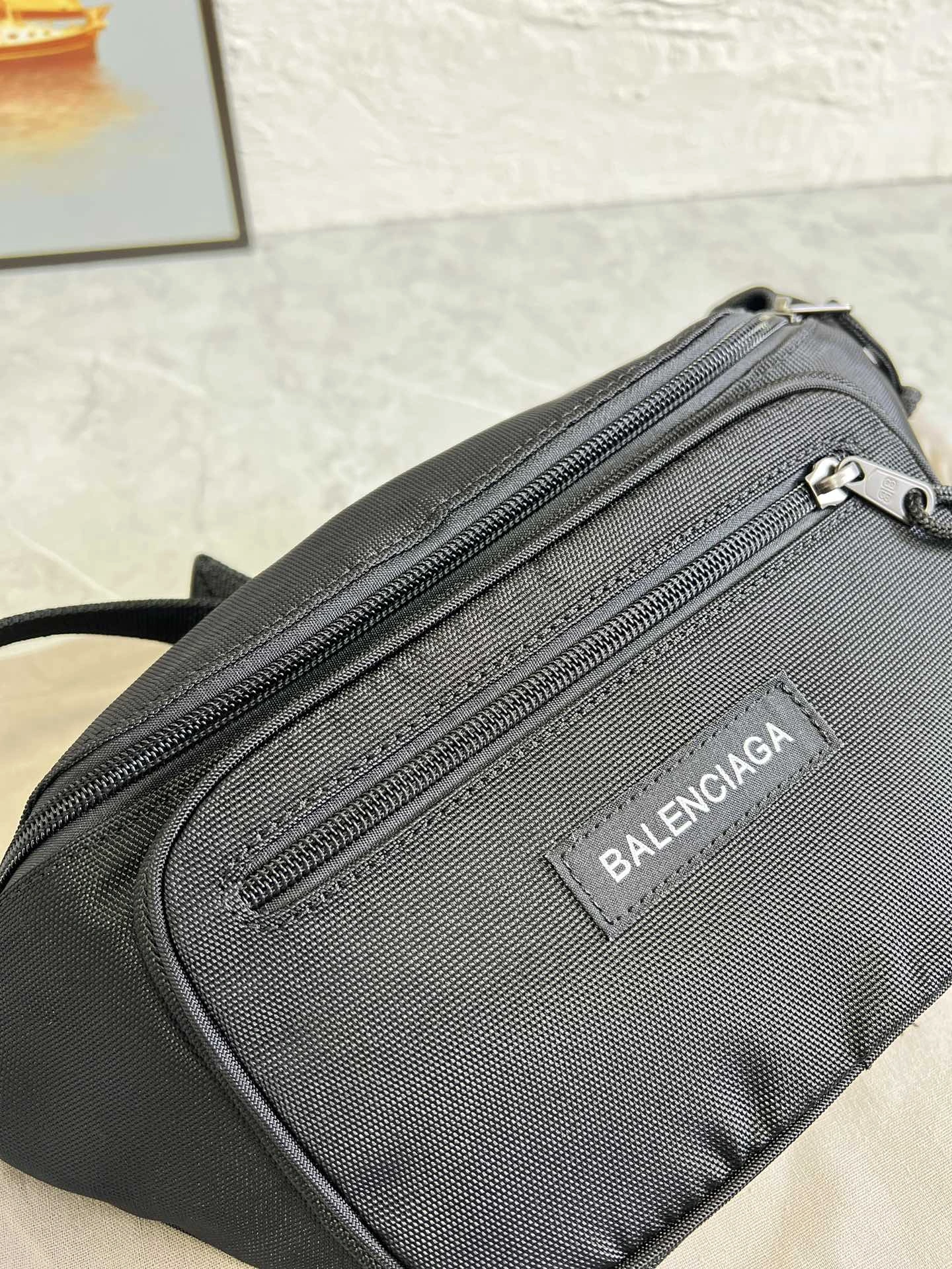Balenciaga Paris Explorer  Canvas Waist Bag - Black Chic 60893