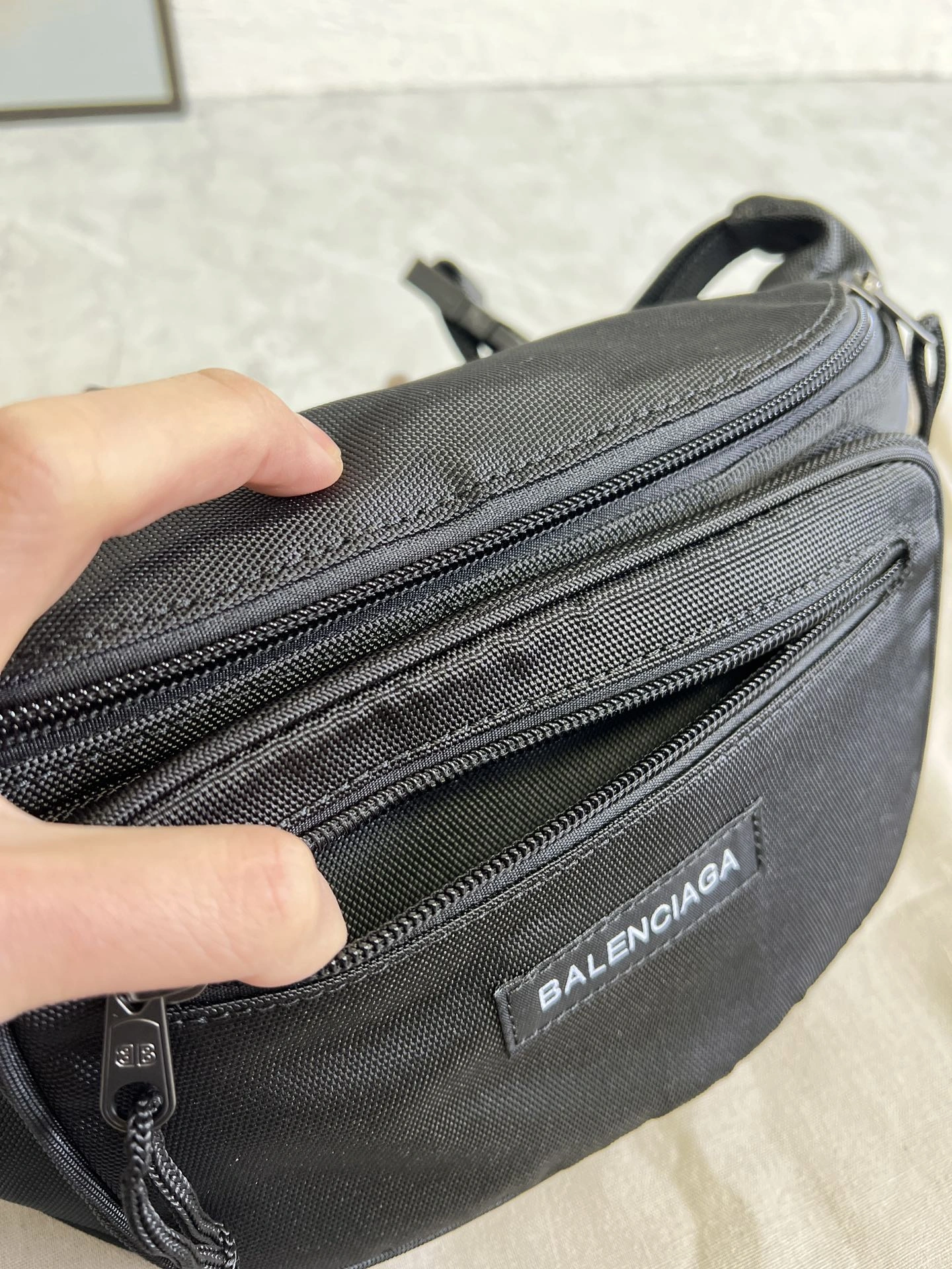 Balenciaga Paris Explorer  Canvas Waist Bag - Black Chic 60893