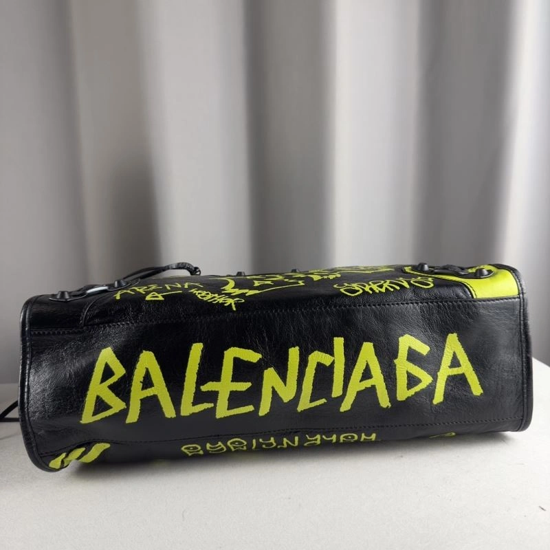 Sophisticated Balenciaga Paris Graffiti Mini City Handcrafted Sheepskin Bag 70062