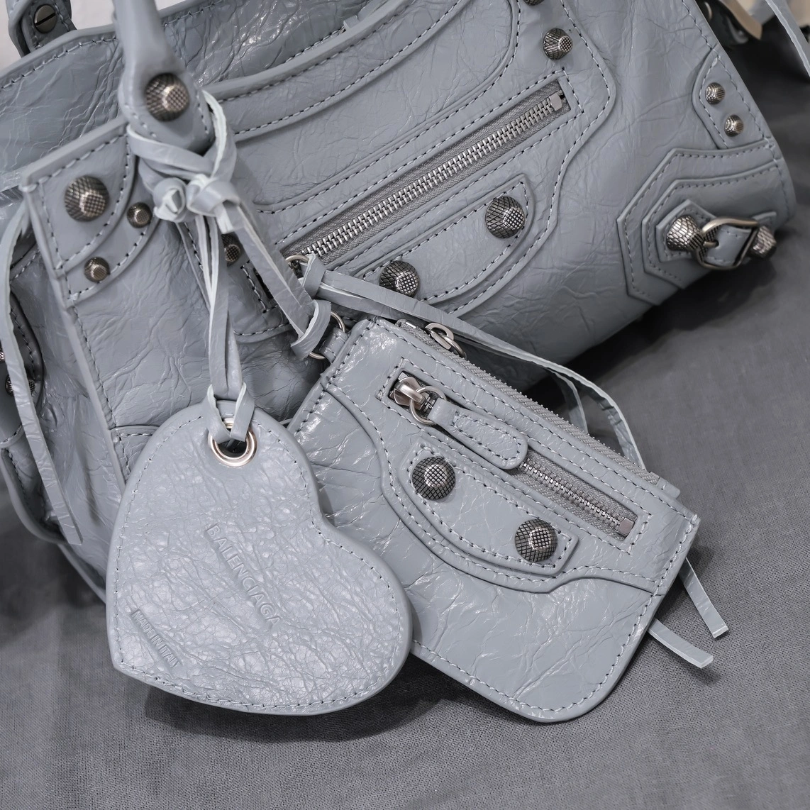 Popular Balenciaga Paris Neo Cagole Heart Mirror Motorcycle Bag 61015
