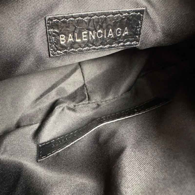 Unique Balenciaga Peach Blossom Black Crackle Half-Moon Dumpling Bag 38373