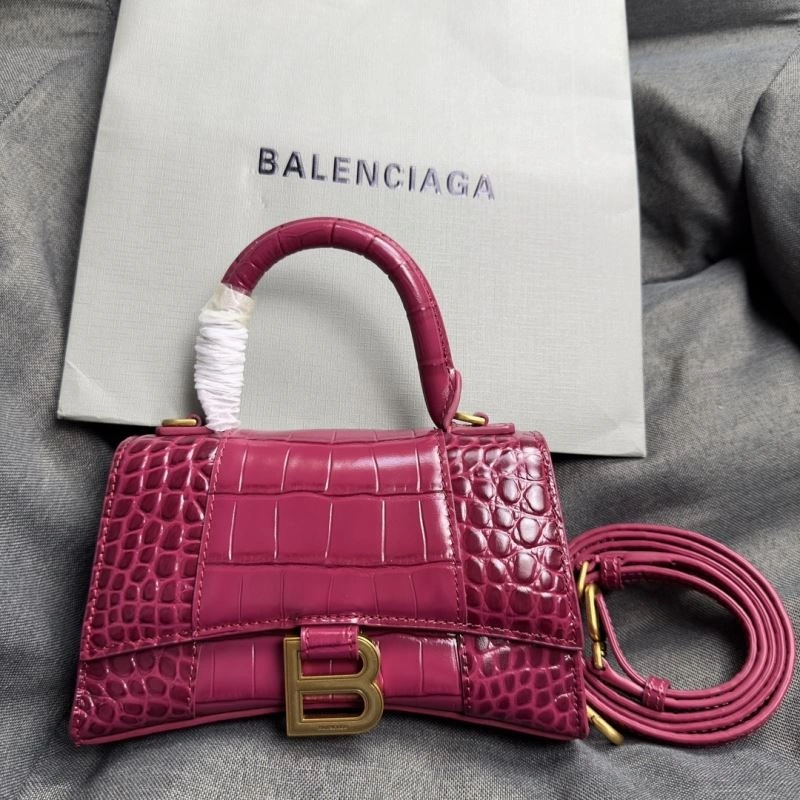 Balenciaga Peach Pink Crocodile Pattern Hourglass XS Bag SoftTouch 69990