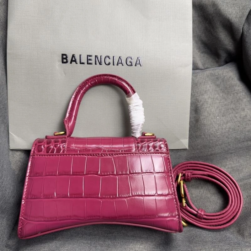 Balenciaga Peach Pink Crocodile Pattern Hourglass XS Bag SoftTouch 69990