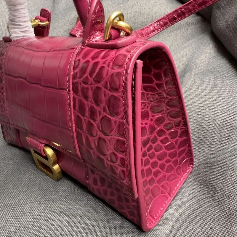 Balenciaga Peach Pink Crocodile Pattern Hourglass XS Bag SoftTouch 69990
