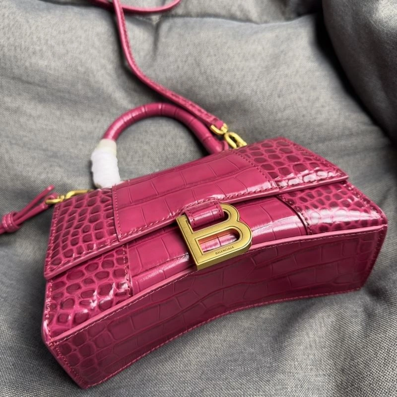 Balenciaga Peach Pink Crocodile Pattern Hourglass XS Bag SoftTouch 69990