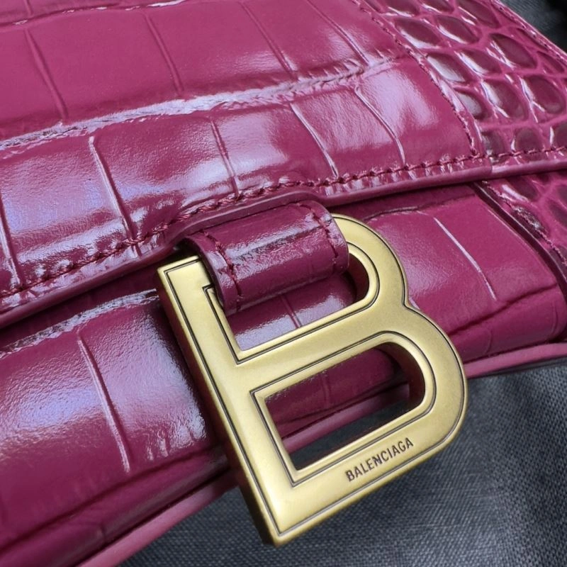Balenciaga Peach Pink Crocodile Pattern Hourglass XS Bag SoftTouch 69990
