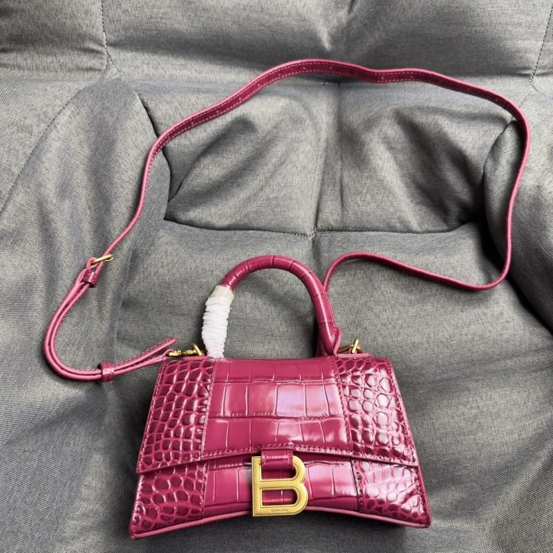Balenciaga Peach Pink Crocodile Pattern Hourglass XS Bag SoftTouch 69990