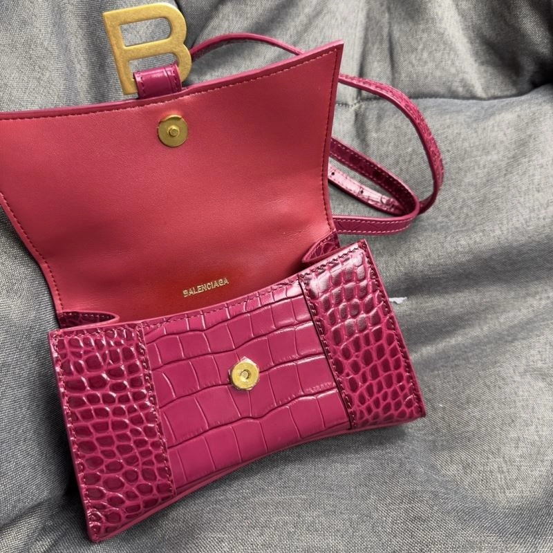Balenciaga Peach Pink Crocodile Pattern Hourglass XS Bag SoftTouch 69990