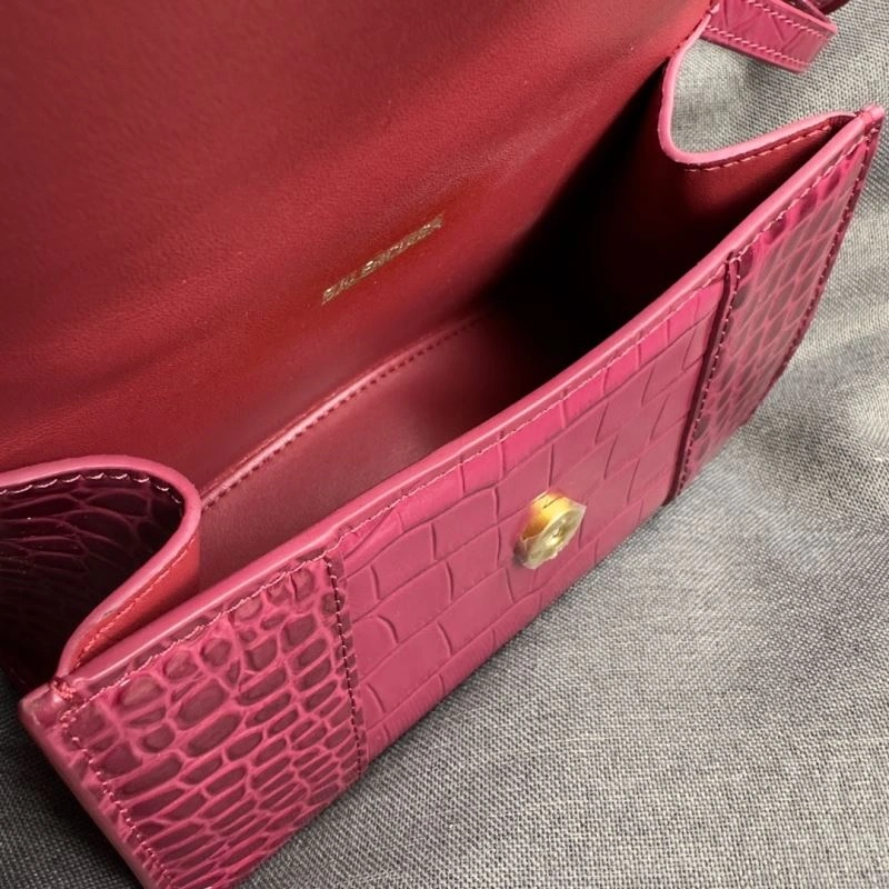 Balenciaga Peach Pink Crocodile Pattern Hourglass XS Bag SoftTouch 69990