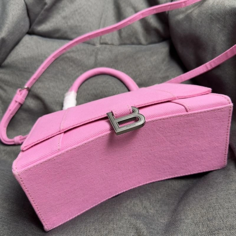 Balenciaga Pink Hourglass Bag with Silver Buckle - S Size Snug 69984