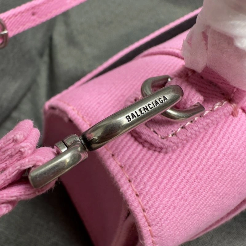 Balenciaga Pink Hourglass Bag with Silver Buckle - S Size Snug 69984