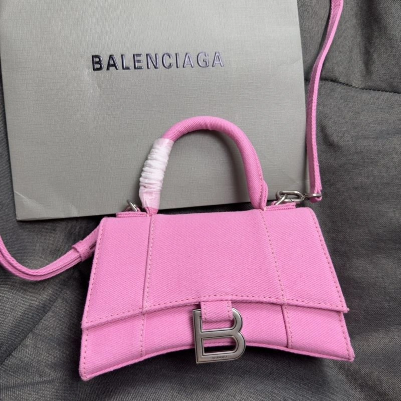 Balenciaga Pink Hourglass Bag with Silver Buckle - XS Size Comfortable 70015