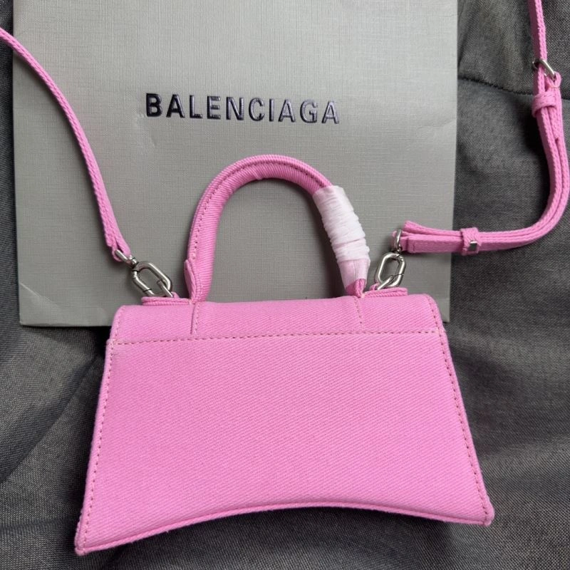 Balenciaga Pink Hourglass Bag with Silver Buckle - XS Size Comfortable 70015