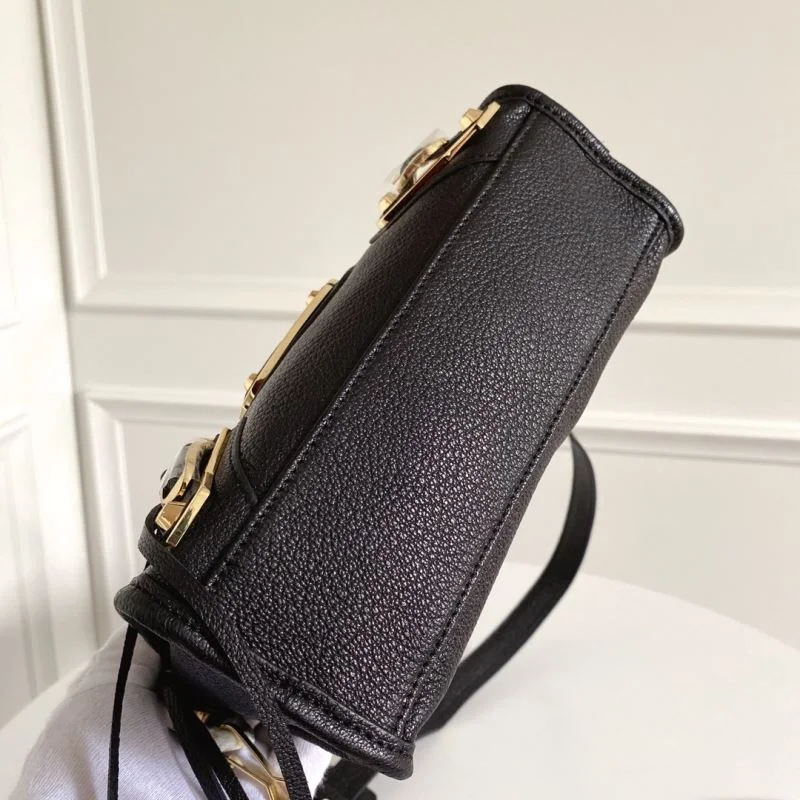 SmoothTexture Balenciaga  Italian Goat Leather Mini Motorcycle Bag with Gold Buckle 38301