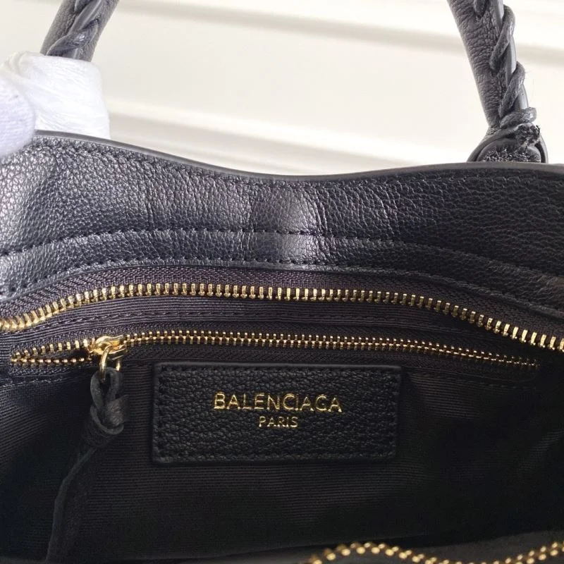 SmoothTexture Balenciaga  Italian Goat Leather Mini Motorcycle Bag with Gold Buckle 38301