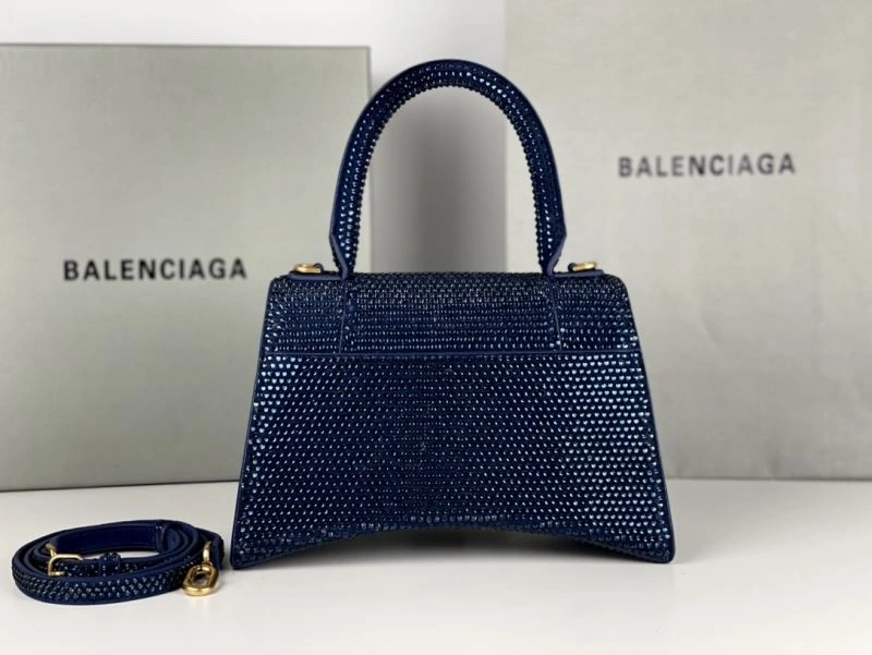 Balenciaga Radiant Hourglass Bag with Blue Rhinestones Stylish 72601
