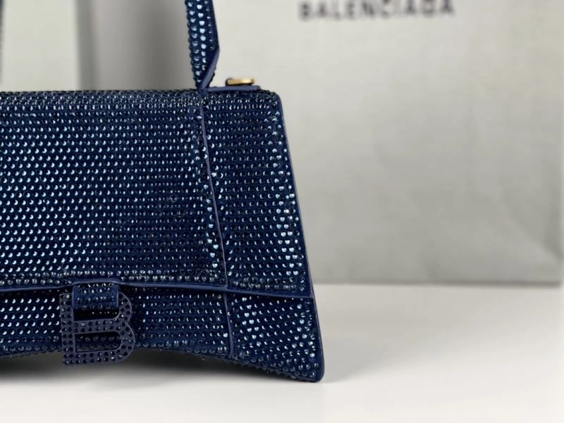 Balenciaga Radiant Hourglass Bag with Blue Rhinestones Stylish 72601