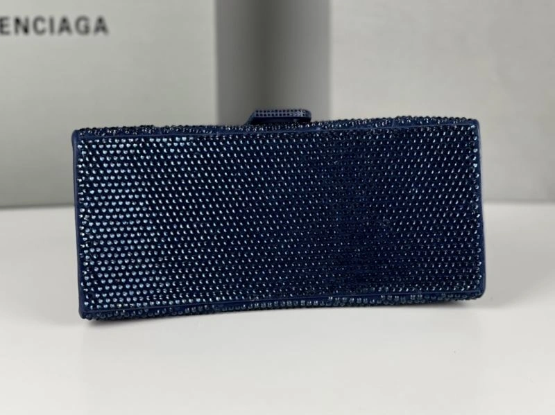 Balenciaga Radiant Hourglass Bag with Blue Rhinestones Stylish 72601