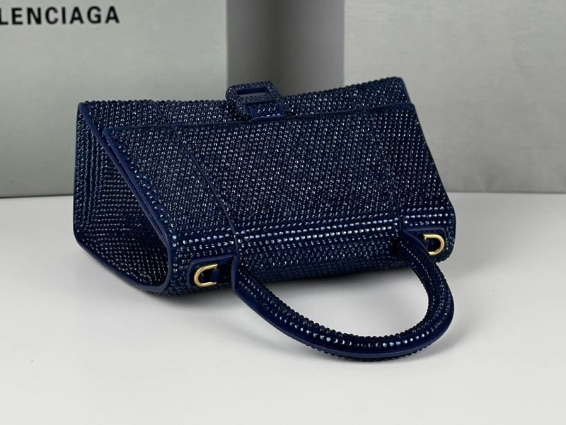 Balenciaga Radiant Hourglass Bag with Blue Rhinestones Stylish 72601
