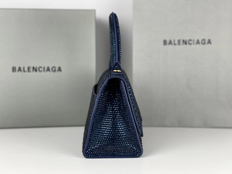 Balenciaga Radiant Hourglass Bag with Blue Rhinestones Stylish 72601