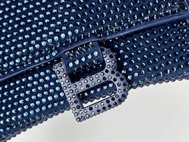 Balenciaga Radiant Hourglass Bag with Blue Rhinestones Stylish 72601