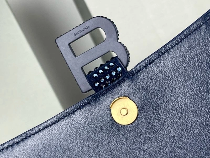 Balenciaga Radiant Hourglass Bag with Blue Rhinestones Stylish 72601