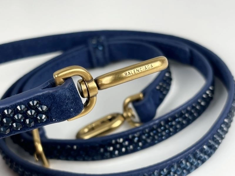 Balenciaga Radiant Hourglass Bag with Blue Rhinestones Stylish 72601