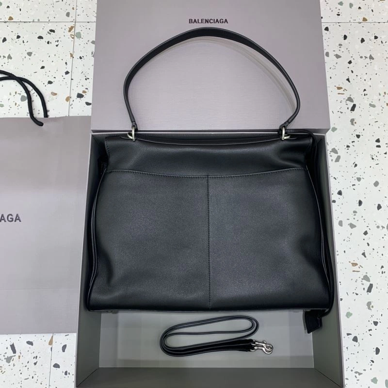 RelaxedFit Balenciaga Rebel  Black Handbag with Silver Buckle - Three Sizes 66960