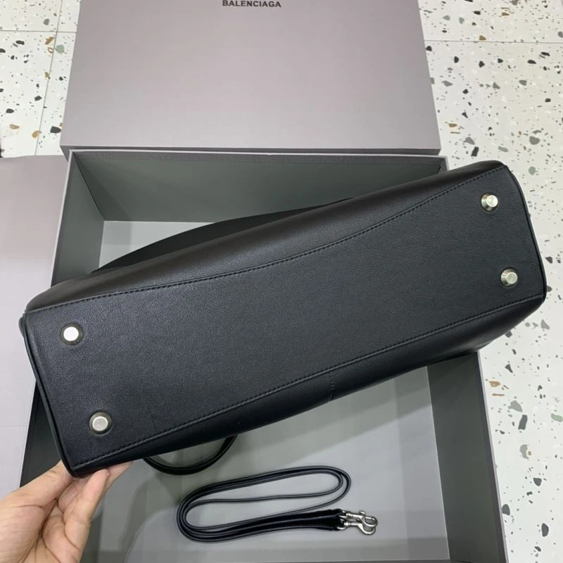 RelaxedFit Balenciaga Rebel  Black Handbag with Silver Buckle - Three Sizes 66960