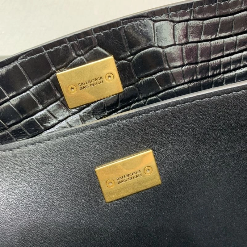 Elegant Balenciaga Rebel Luxe Crocodile Black Handbag - Style Meets Function 66964