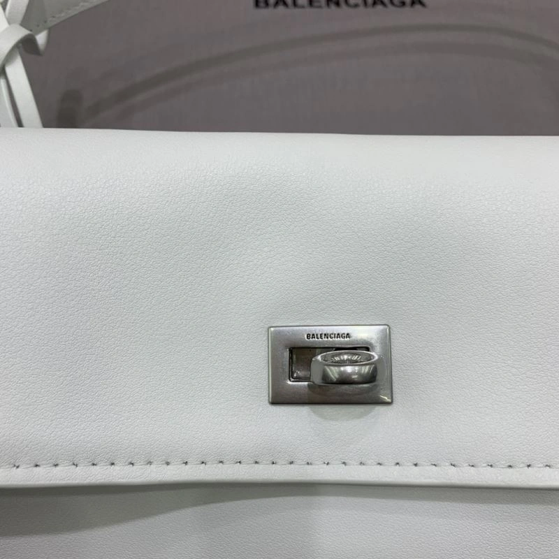 Balenciaga Rebel Luxe White Silver Buckle Handbag Collection Functional 66977