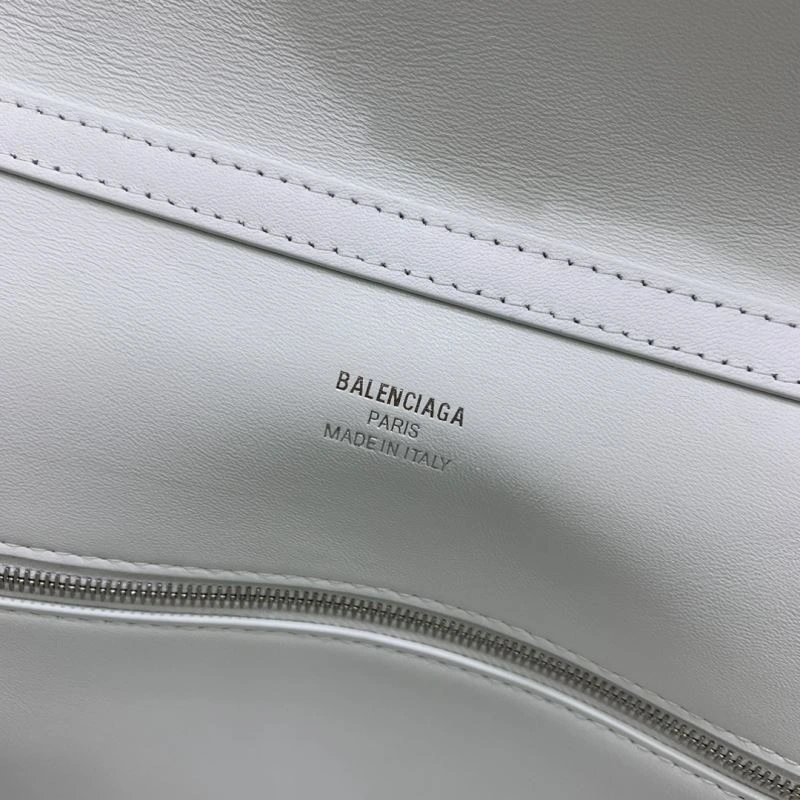 Balenciaga Rebel Luxe White Silver Buckle Handbag Collection Functional 66977